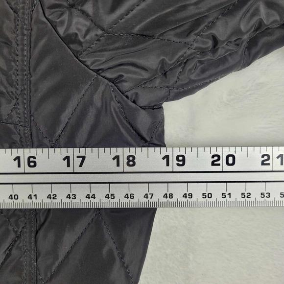 Lilly Pulitzer Quilted Jacket Women's Medium Black‎ Colorful Inside Design - Picture 2 of 10